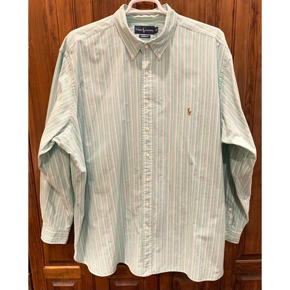 Ralph Lauren Other - Ralph Lauren Mint Green Stripe Oxford Shirt Big & Tall Sz 3XB